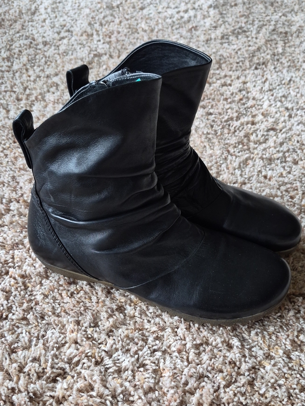 Romika Black Women's Slouch Ankle Boots, 36